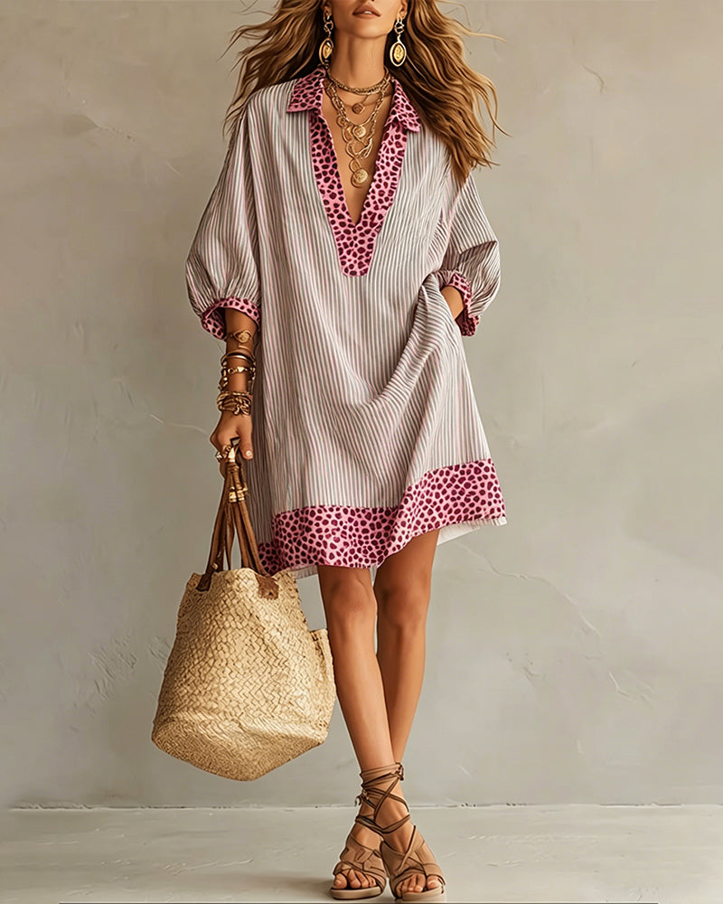 Verena | Striped Bohemian Shift Dress