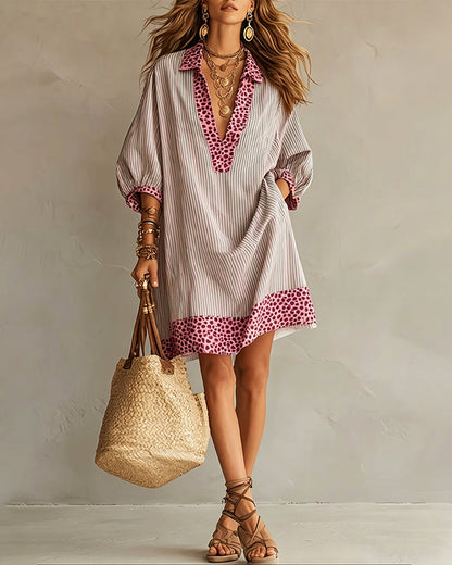 Verena | Striped Bohemian Shift Dress