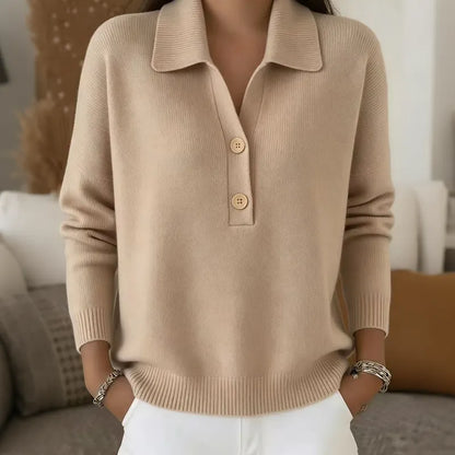Maristela | Cozy Polo Neck Knit Sweater