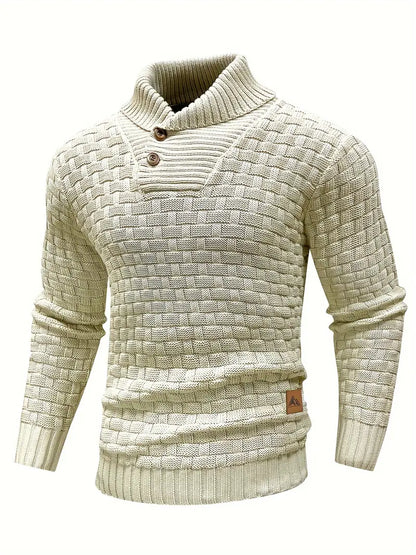 Stellan | Woven Knit Shawl Collar Sweater