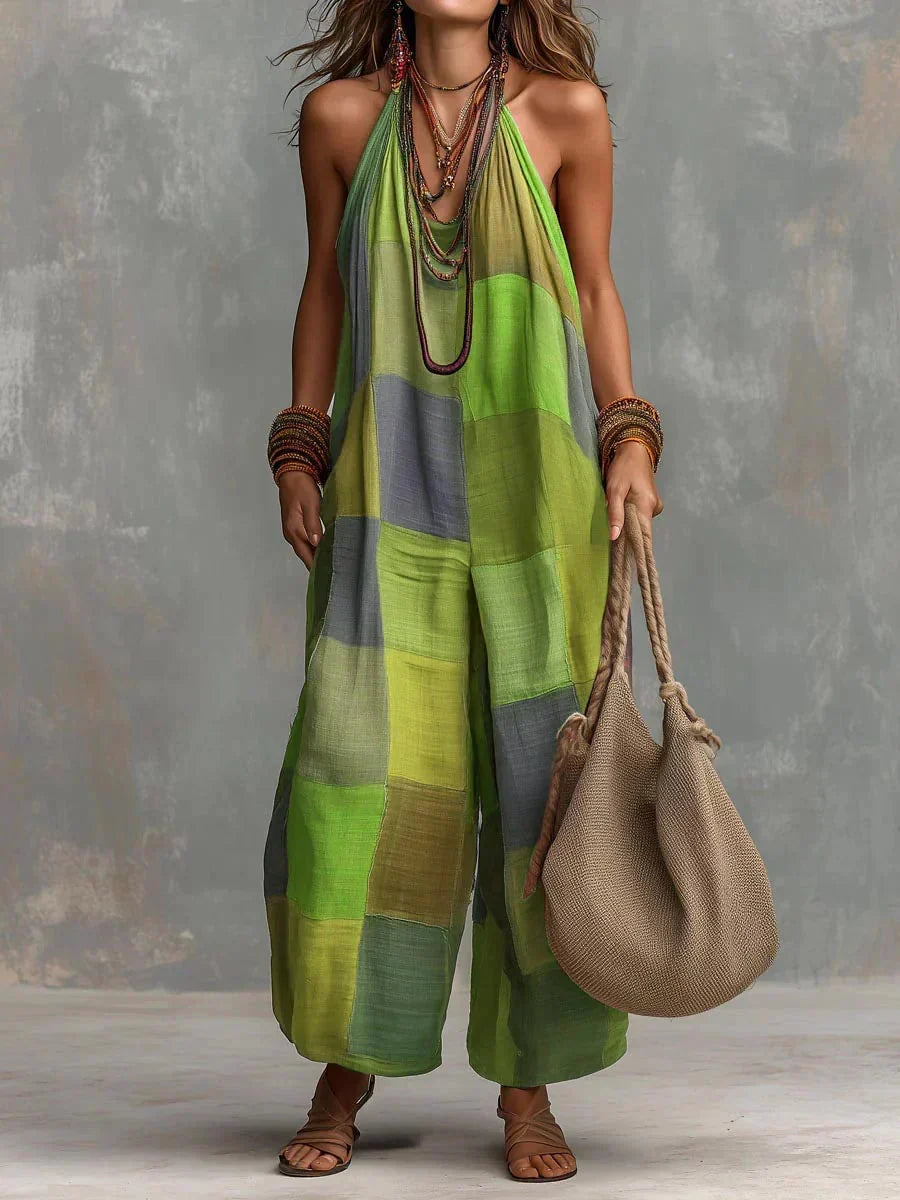 Aurevine | Bohemian Color Block Jumpsuit
