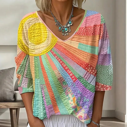 Soravelle | Bohemian Patchwork Blouse