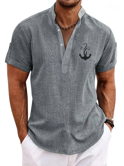 Tavrion | Henley Collar Casual Summer Shirt