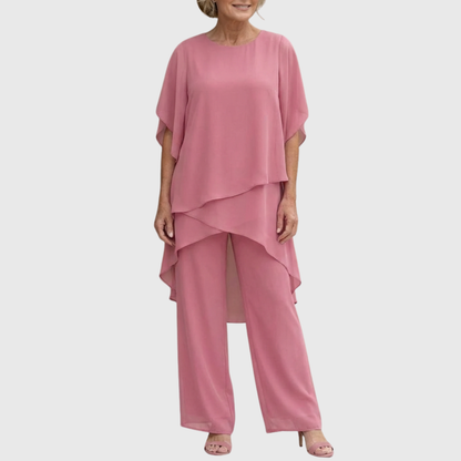 Dovessa | Asymmetrical Chiffon Co Ord Set