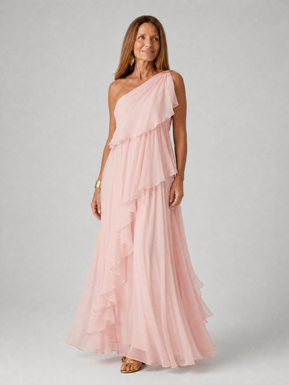 Galadriel | Flowing Ruffle Evening Maxi Dress