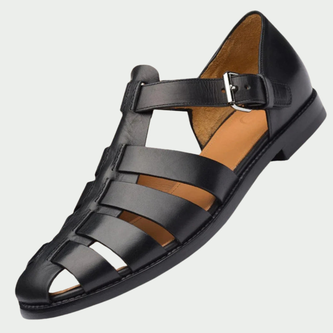 Declan | Classic Leather Cage Sandals