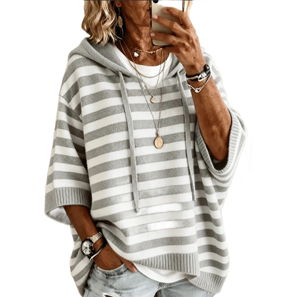 Cressina | Casual Striped Hooded Sweater