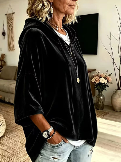 Ismeria | Cozy Velvet Hooded Top