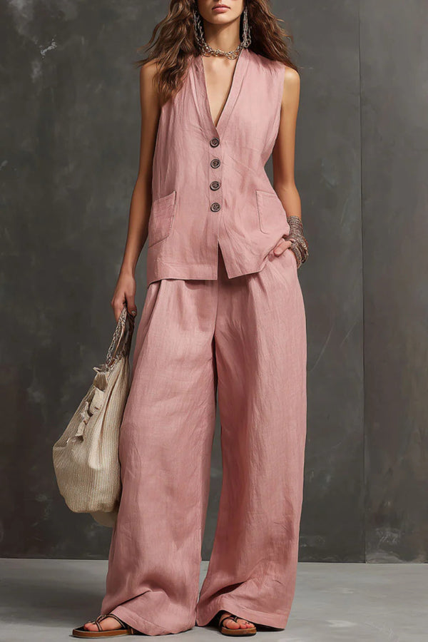 Violetta | Soft Touch Vest And Trousers Set