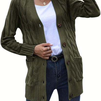 Briseis | Chunky Cable Pocket Cardigan
