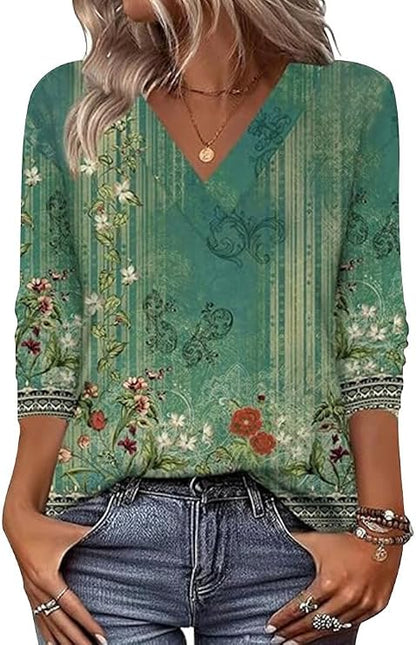 Cresselle | Ornate Mosaic Long Sleeve Blouse