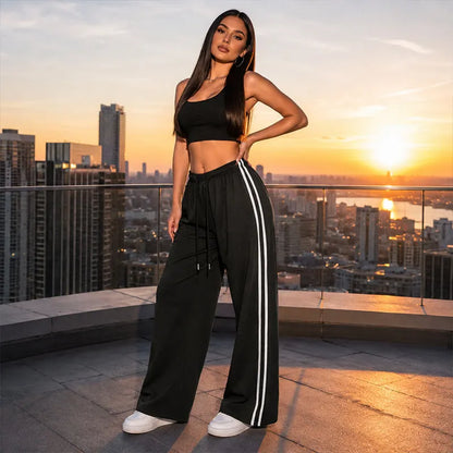 Celesara | Relaxed Wide Leg Track Pants