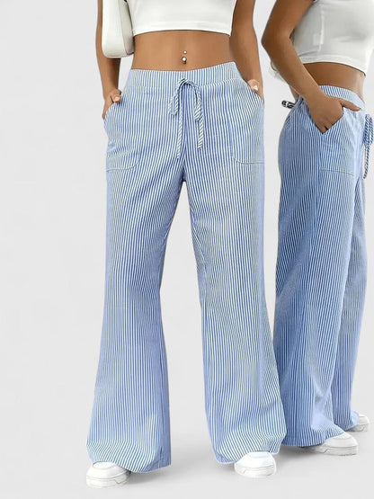 Briony | Drawstring Pocket Palazzo Trousers
