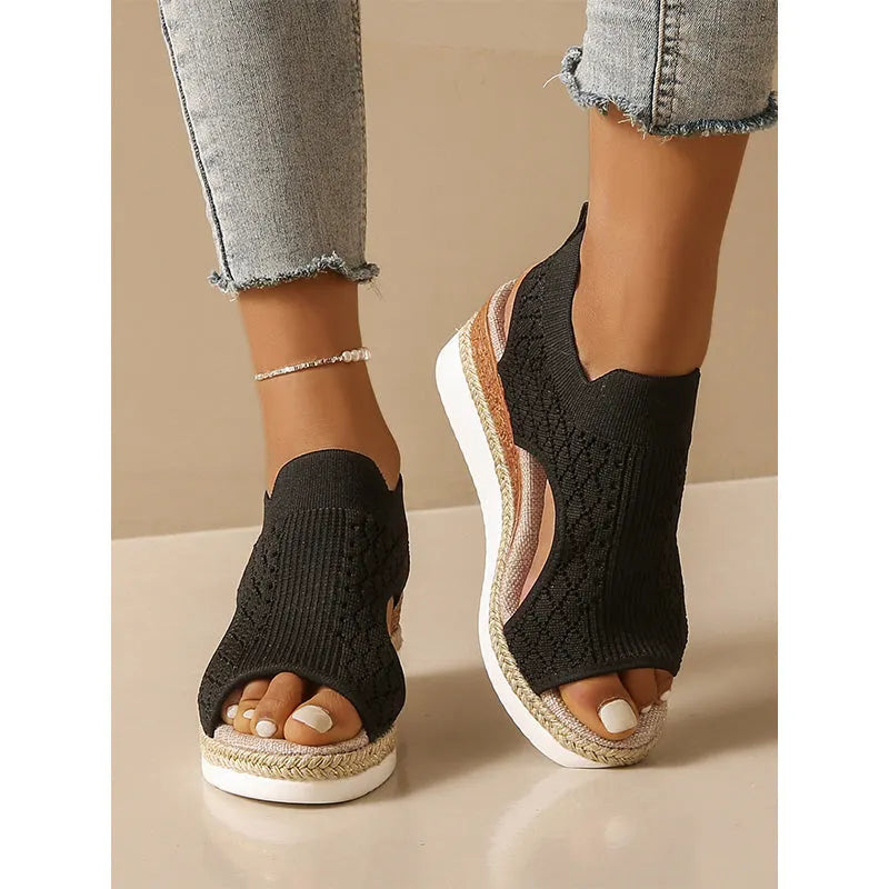 Amandelle | Breathable Knit Comfort Sandals