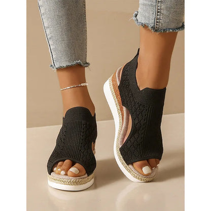 Amandelle | Breathable Knit Comfort Sandals