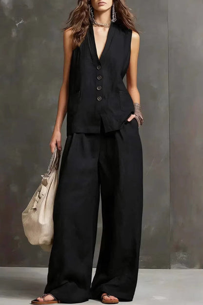 Violetta | Soft Touch Vest And Trousers Set