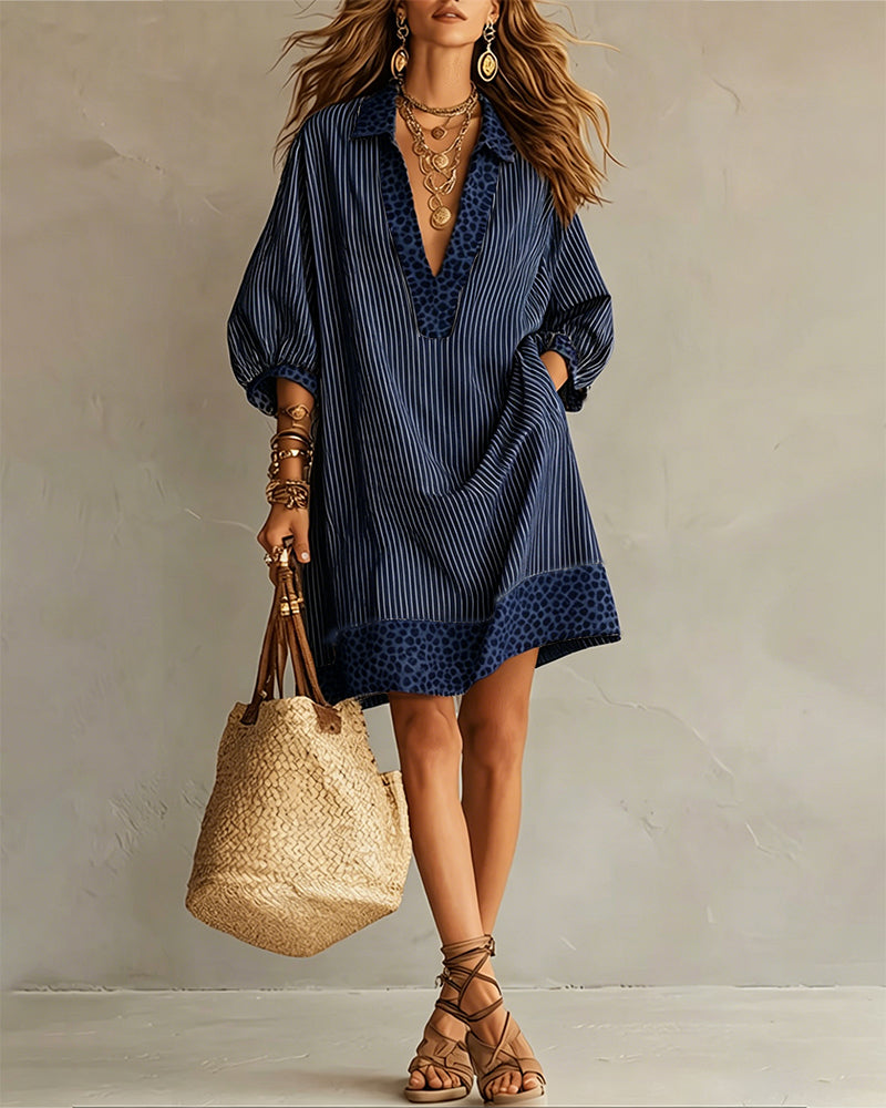 Verena | Striped Bohemian Shift Dress