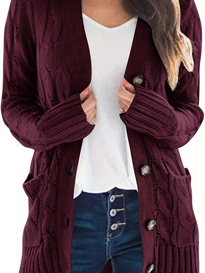 Briseis | Chunky Cable Pocket Cardigan