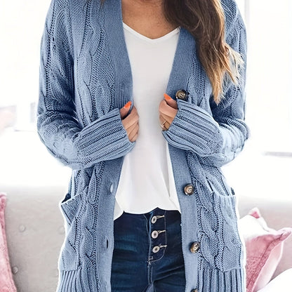 Briseis | Chunky Cable Pocket Cardigan