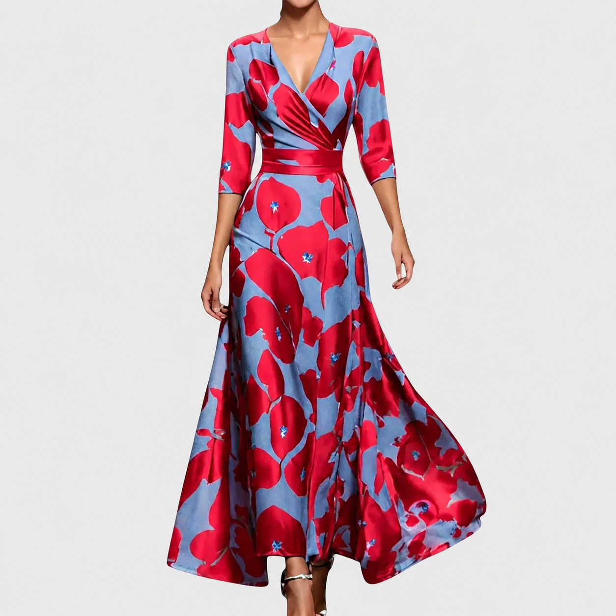 Seraphina | Flowing V Neck Maxi Dress