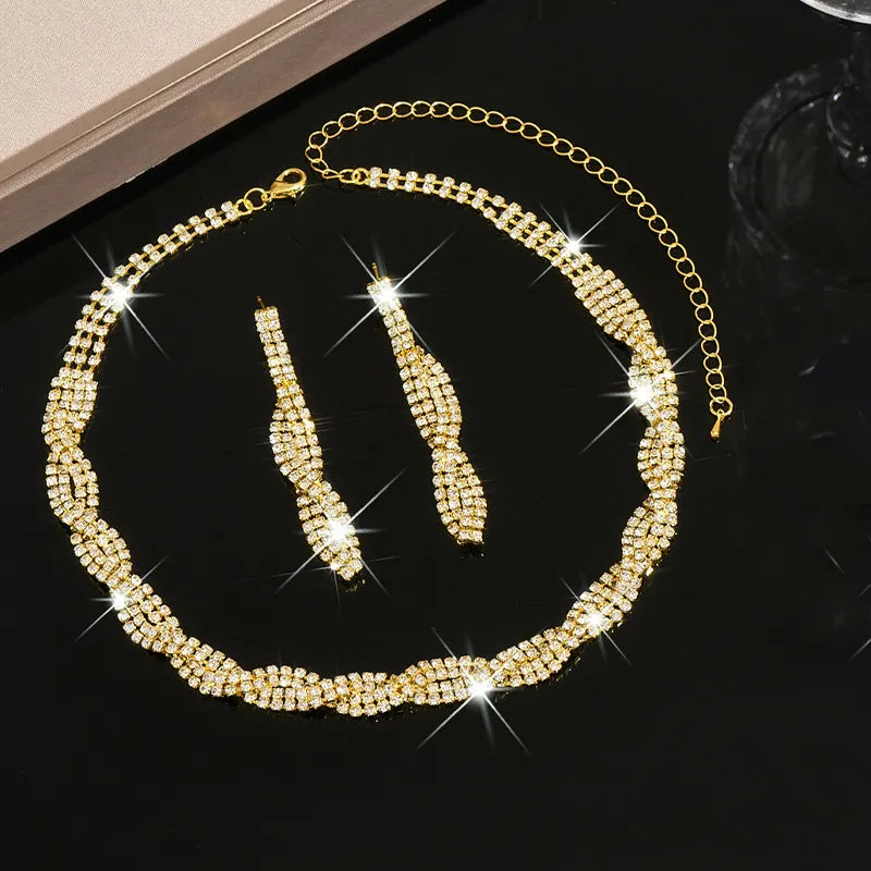 Aurivelle | Sparkling Twist Jewelry Set