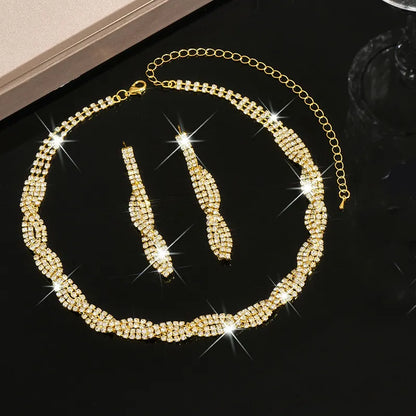 Aurivelle | Sparkling Twist Jewelry Set