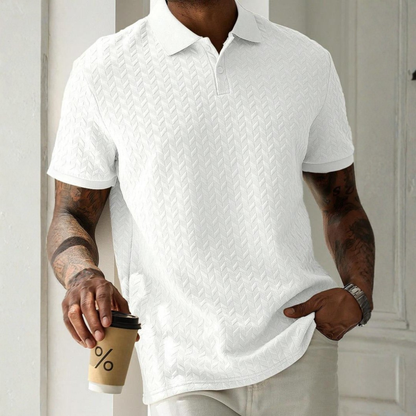 Selwyn | Refined Jacquard Knit Polo Shirt