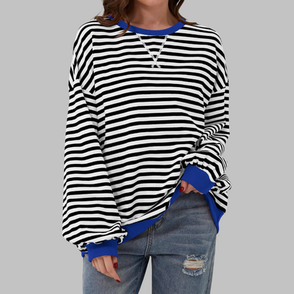Xylina | Soft Touch Striped Crewneck