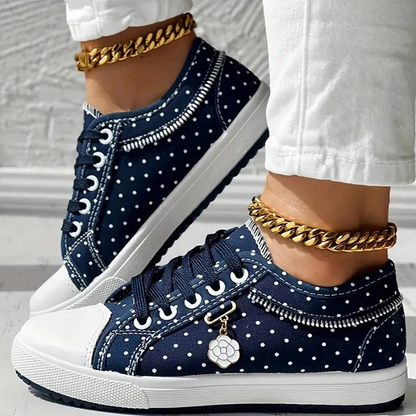 Lila | Floral Mesh Lace Up Sneakers