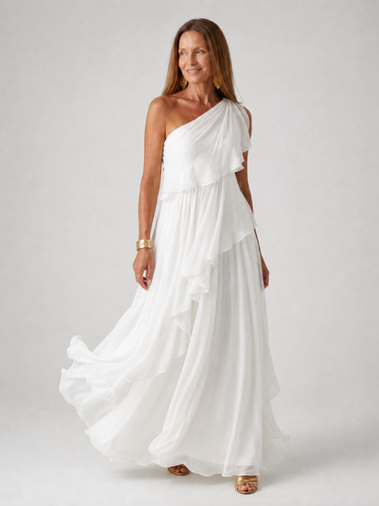 Galadriel | Flowing Ruffle Evening Maxi Dress