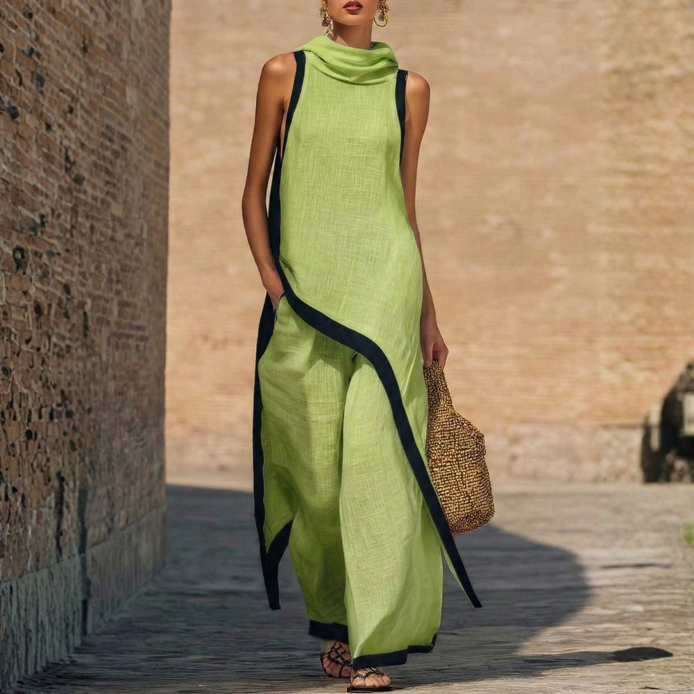 Vivienne | Draped Neck Two Piece Set