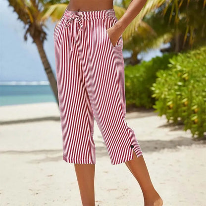Avenleigh | Striped Drawstring Capri Trousers