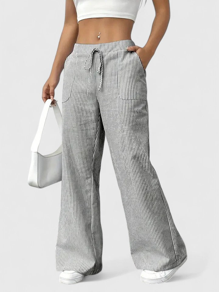 Briony | Drawstring Pocket Palazzo Trousers