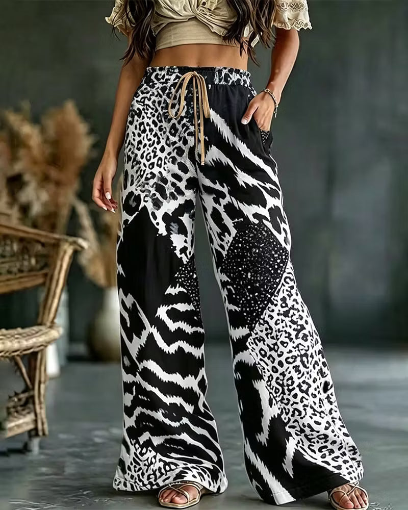 Vionelle | Animal Print Palazzo Pants
