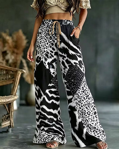Vionelle | Animal Print Palazzo Pants