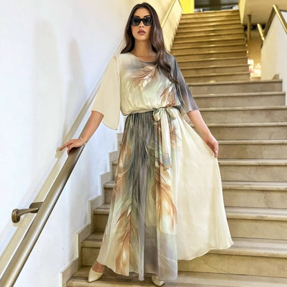 Caelisse | Graceful Sheer Overlay Maxi Dress