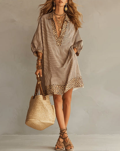 Verena | Striped Bohemian Shift Dress
