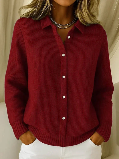 Melrose | Relaxed Collared Knit Cardigan