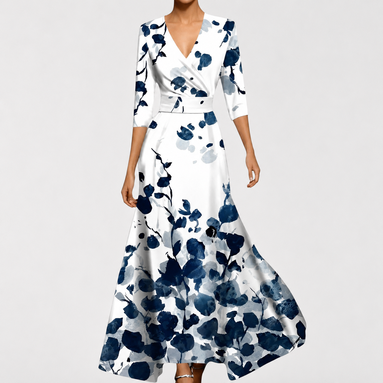 Seraphina | Flowing V Neck Maxi Dress