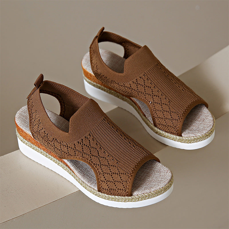 Amandelle | Breathable Knit Comfort Sandals