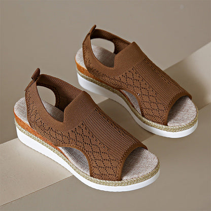 Amandelle | Breathable Knit Comfort Sandals