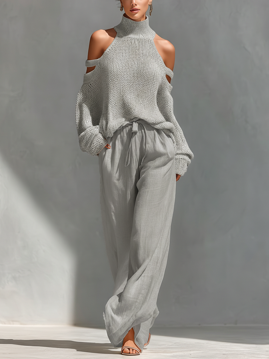 Elymoria | Cut Out Sleeve Lounge Two Piece Set