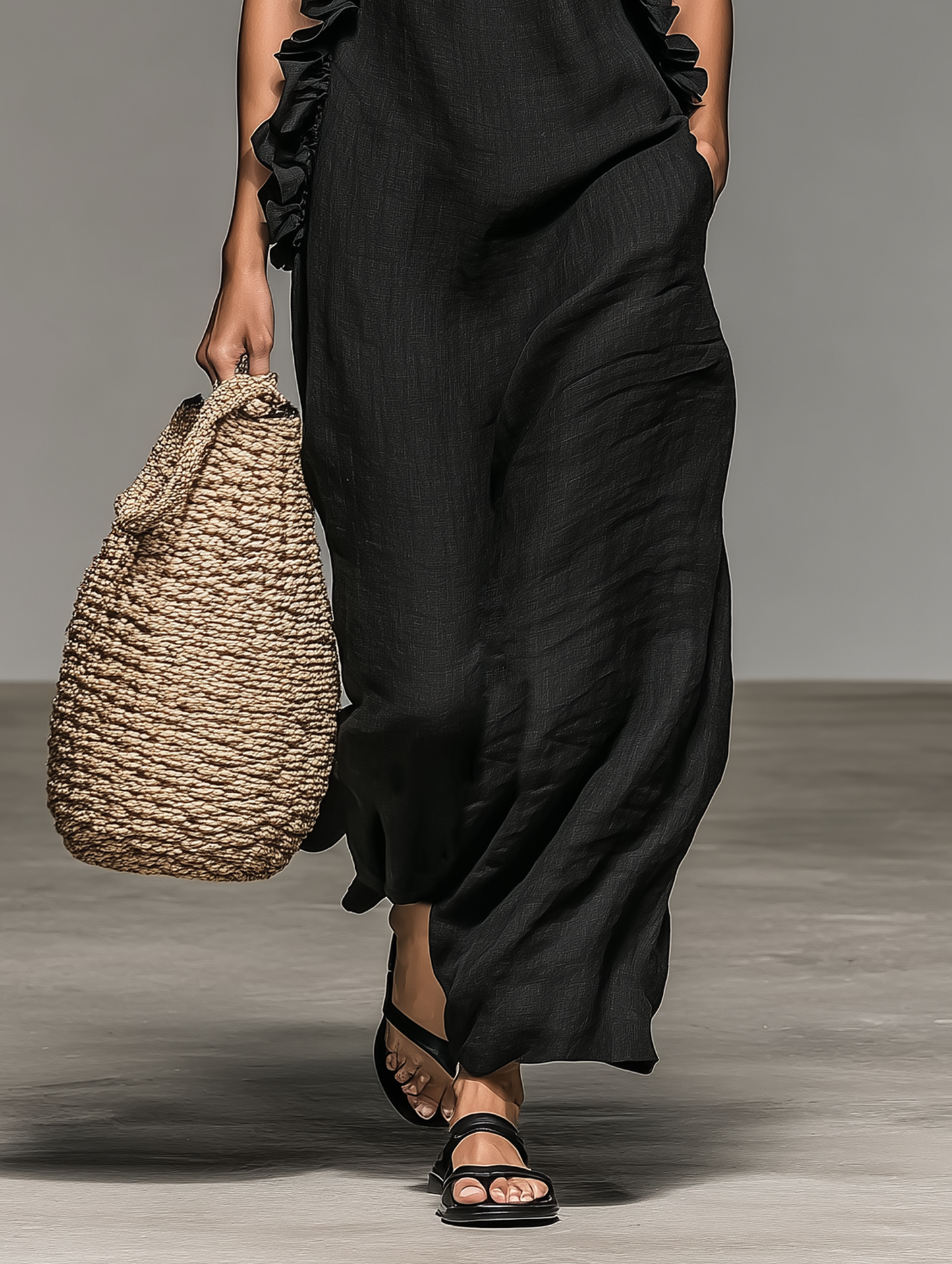 Halcyra | Flowing Sleeveless Evening Dress