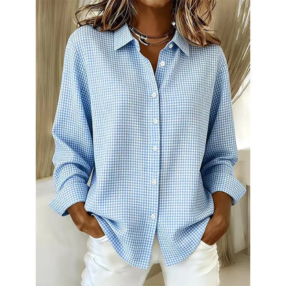 Loravine | Soft Touch Gingham Blouse