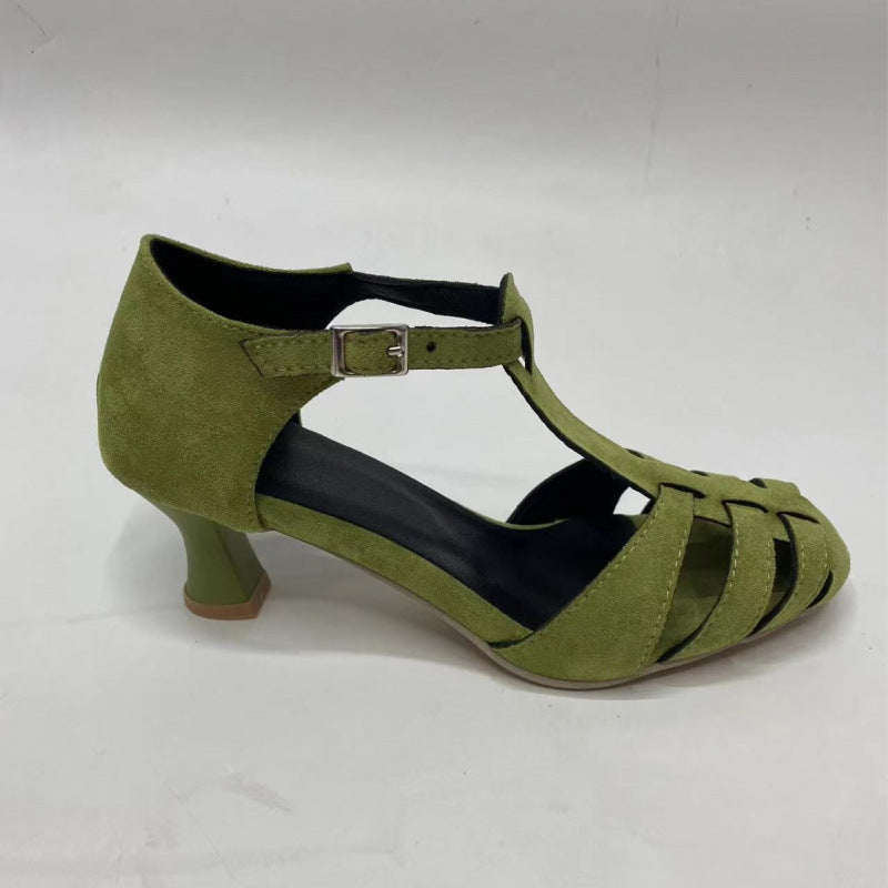 Lysandra | Retro T Strap Court Heels