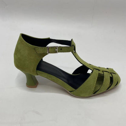 Lysandra | Retro T Strap Court Heels