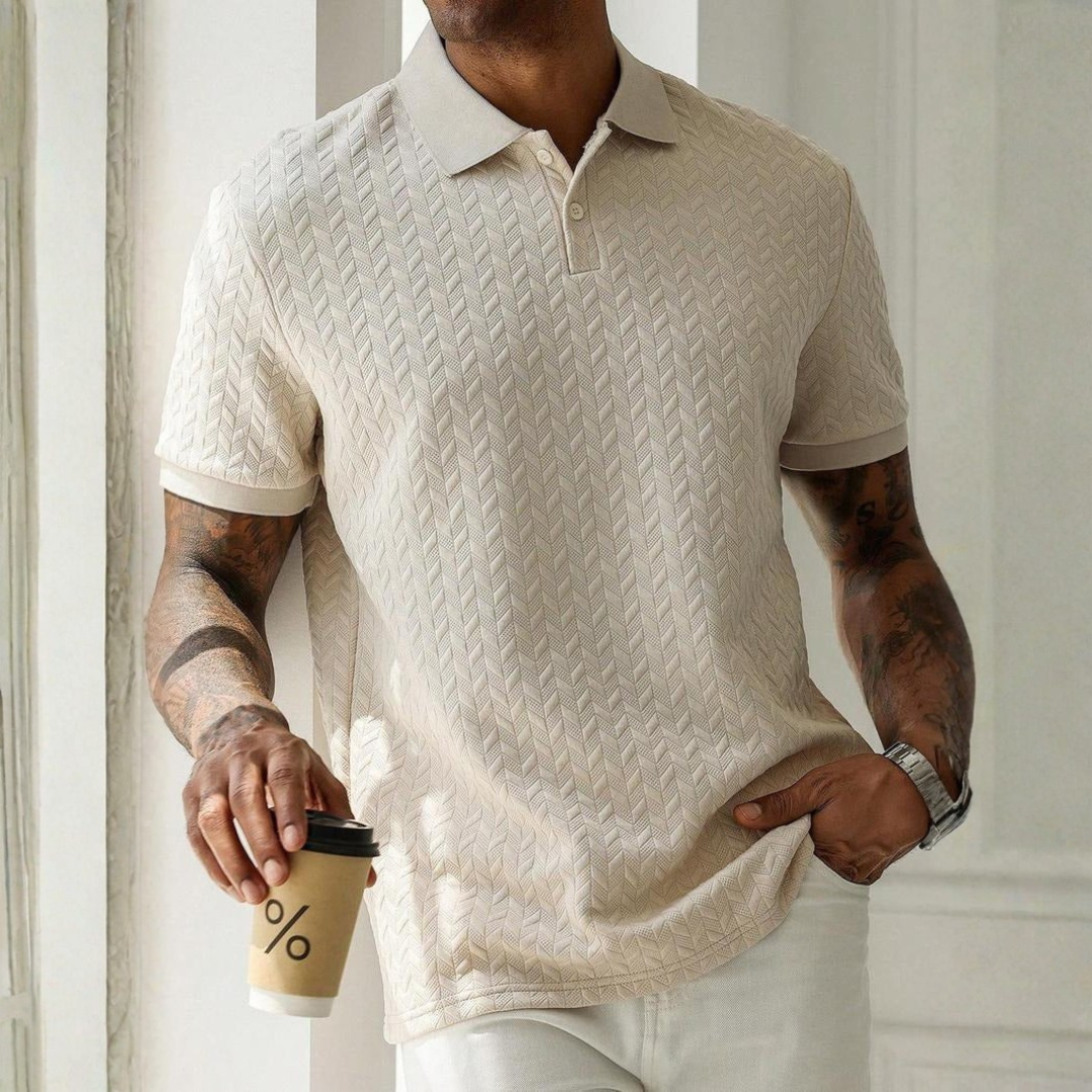 Selwyn | Refined Jacquard Knit Polo Shirt