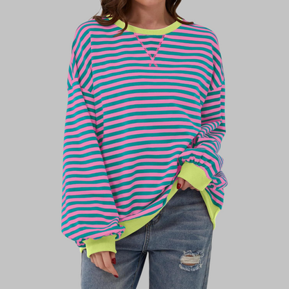 Xylina | Soft Touch Striped Crewneck