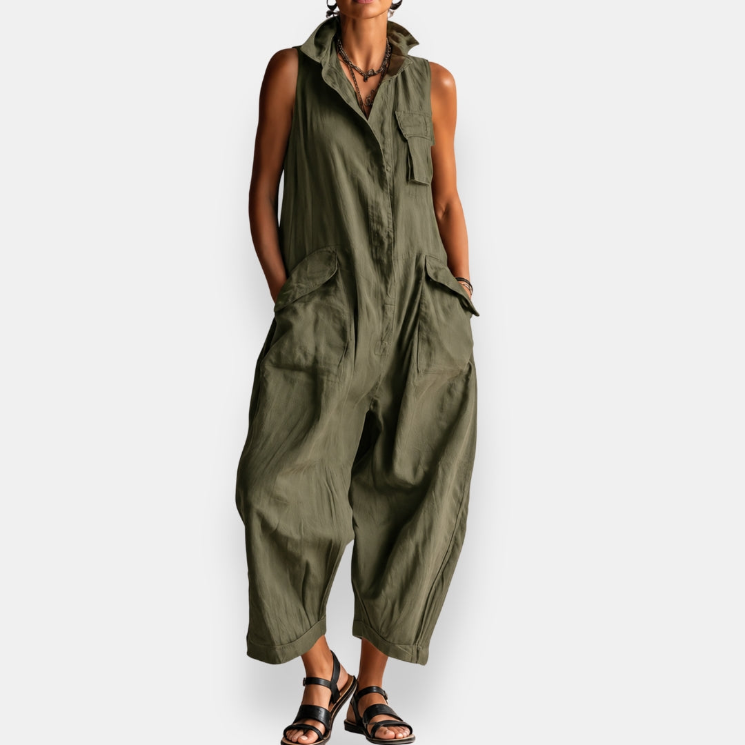 Xylara | Relaxed Cargo Pocket Jumpsuit