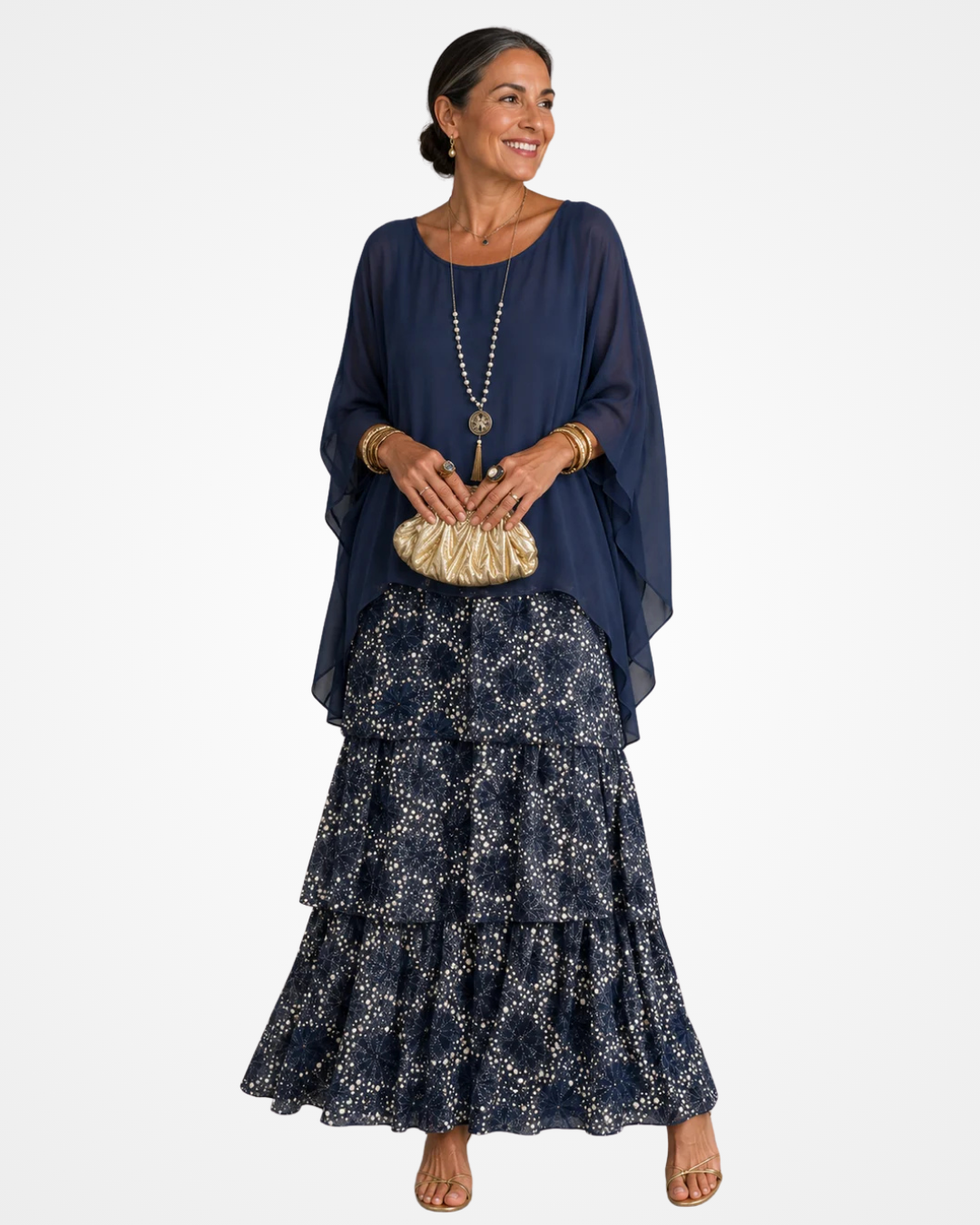 Zelanique | Graceful Chiffon Maxi Dress